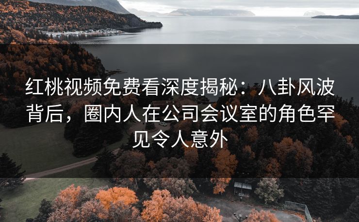 红桃视频免费看深度揭秘：八卦风波背后，圈内人在公司会议室的角色罕见令人意外