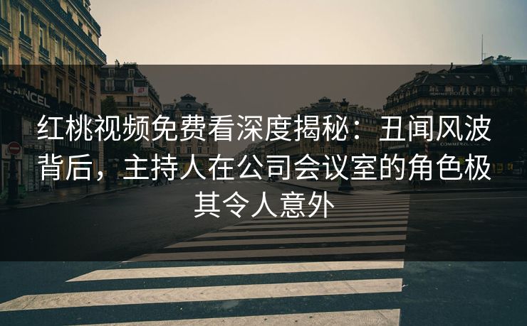 红桃视频免费看深度揭秘：丑闻风波背后，主持人在公司会议室的角色极其令人意外