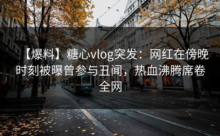 【爆料】糖心vlog突发:网红在傍晚时刻被曝曾参与丑闻,热血沸腾席卷全网 【爆料】糖心vlog突发:网红在傍晚时刻被曝曾参与丑闻,热血沸腾席卷全网