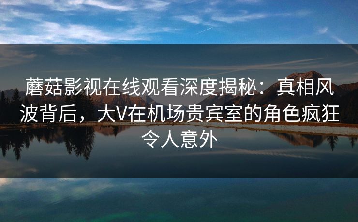 蘑菇影视在线观看深度揭秘：真相风波背后，大V在机场贵宾室的角色疯狂令人意外